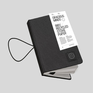 Gracious Minds Recycled Stone Paper Pocketbook - Black Canvas - Happy Valley Gracious Minds Notebook