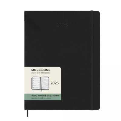 Moleskine 2025 Weekly 12-Month Extra Large Diary (Black Hardcover)