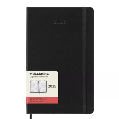 Moleskine 2025 Daily 12-Month Large Diary (Black Hardcover)