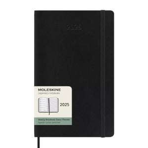 Moleskine 2025 Weekly 12-Month Large Diary (Black Softcover)