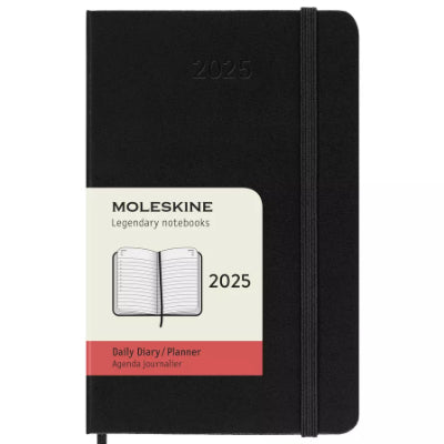 Moleskine 2025 Daily 12-Month Pocket Diary (Black Hardcover)