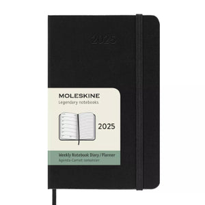 Moleskine 2025 Weekly 12-Month Pocket Diary (Black Hardcover)