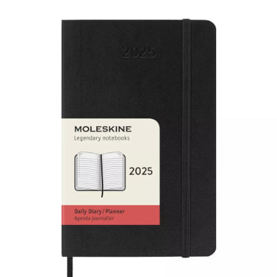 Moleskine 2025 Daily 12-Month Pocket Diary (Black Softcover)