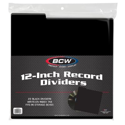 Vinyl Divider Header Cards with Index Tab (Black 25 x Pack)
