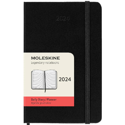 Moleskine 2024 Pocket Diary (Hard Cover Daily Planner - Black)