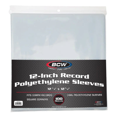Vinyl Records Sleeves - Medium Weight 12" Album PVC Outer Record Sleeves (100 Sleeve Pack)