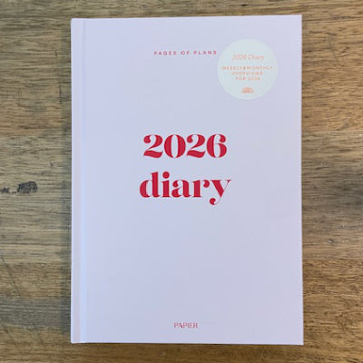 Papier - 2026 A5 Weekly Planner (Joy Pink Coloured Hard Cover Diary)