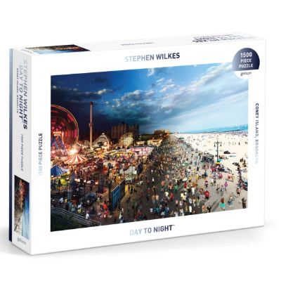 Day To Night: Coney Island 1500 Piece Puzzle - Stephen Wilkes & Galison