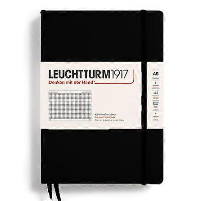 Leuchtturm 1917 A5 Squared Notebook - Black