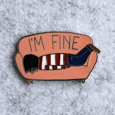 Surfing Sloth Pins - I'm Fine Couch