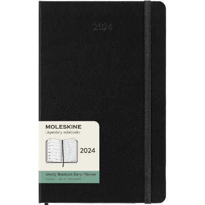 Moleskine Large Classic 2024 Diary (Hard Cover Weekly Planner - Black)