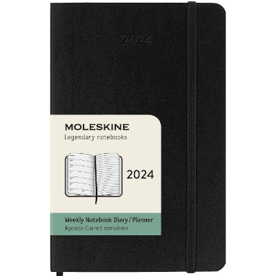 Moleskine Classic Pocket 2024 Weekly Notebook Diary (Soft Cover - Black)