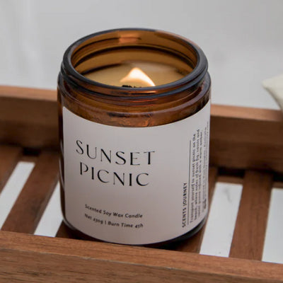 Candle Medium Size: Sunset Picnic (Fig Leaf, Cassis, Guava, Amber) - Scents Journey