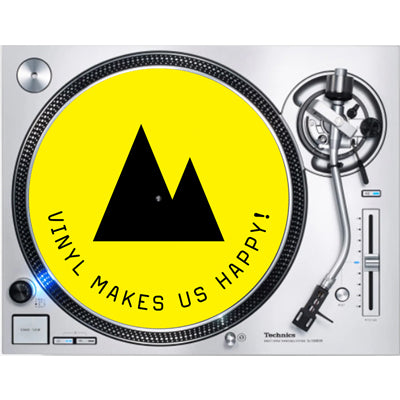 Happy Valley "Vinyl Makes Us Happy" Yellow & Black Premium 12" Vinyl Slipmat (Single Slipmat)