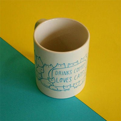 Able & Game - Drinks Coffee Loves Cats Mug - Happy Valley Able & Game Mug