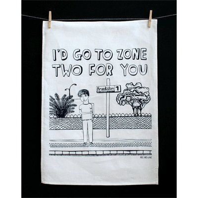 Able & Game Tea Towel - I'd Go To Zone Two For You - Happy Valley Able & Game Tea Towel