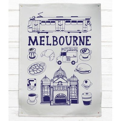 Able & Game Tea Towel - Melbourne - Happy Valley Able & Game Tea Towel