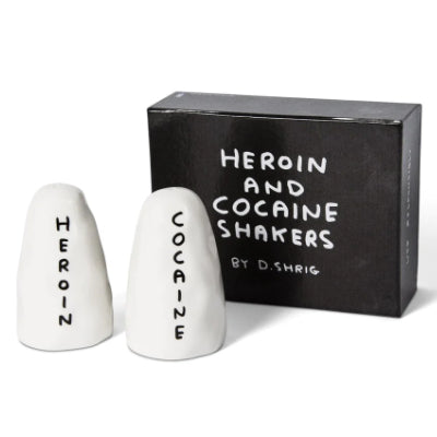 Cocaine and Heroin Salt and Pepper Shakers by David Shrigley