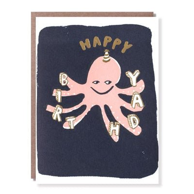 Egg Press Card - Happy Birthday Octopus - Happy Valley Egg Press Card