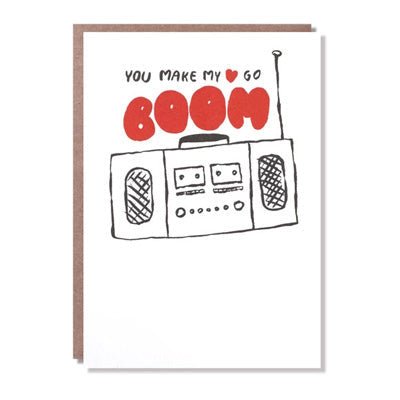 Egg Press Card - You Make My Heart Go Boom - Happy Valley Egg Press Card