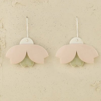 Erin Lightfoot Porcelain Earrings - Bloom Drop (Pink & Dune) - Happy Valley Erin Lightfoot Earrings