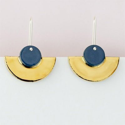 Erin Lightfoot Porcelain Earrings - Blue Crescents - Happy Valley Erin Lightfoot Earrings