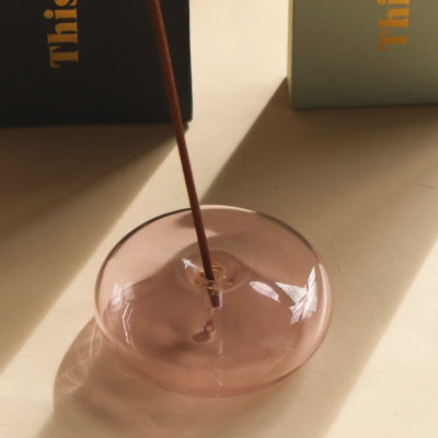 Gentle Habits - Glass Vessel Incense Holder (Pink)