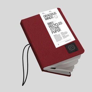 Gracious Minds Recycled Stone Paper Pocketbook - Red Canvas - Happy Valley Gracious Minds Notebook