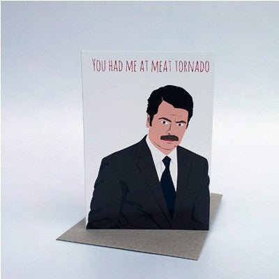 Meet Me In Shermer Card - You Had Me At Meat Tornado Parks & Recreation - Happy Valley Meet Me In Shermer Card
