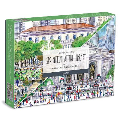 Michael Storrings Springtime at The Library Double-Sided 500 Piece Jigsaw Puzzle - Happy Valley Galison, Michael Storrings Jigsaw Puzzle