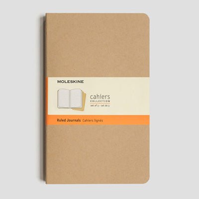 Moleskine Notebook - Cahier Large Ruled Kraft (Set of 3) - Happy Valley Moleskine Notebook