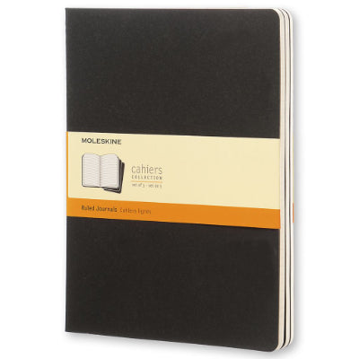 Moleskine Notebook - Cahier Extra Large Ruled Black (Set of 3)