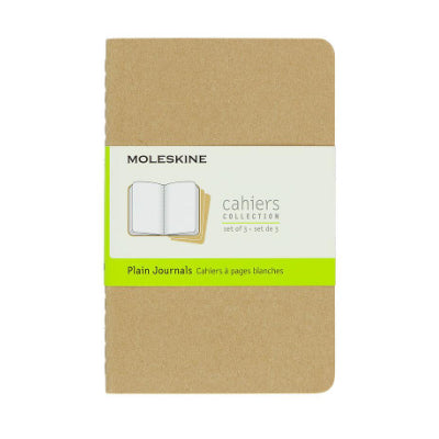 Moleskine Notebook - Cahier Pocket Plain Kraft (Set of 3)