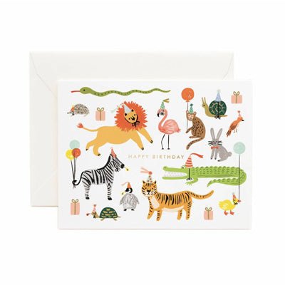 Rifle Paper Co Card - Happy Birthday Party Animals - Happy Valley Rifle Paper Co. Card