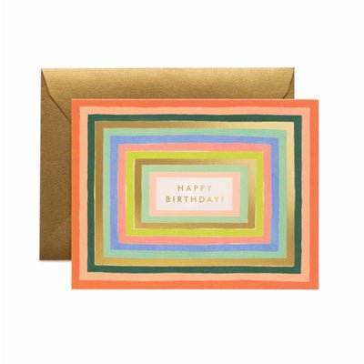 Rifle Paper Co Card - Happy Birthday Pattern Rectangle - Happy Valley Rifle Paper Co. Card