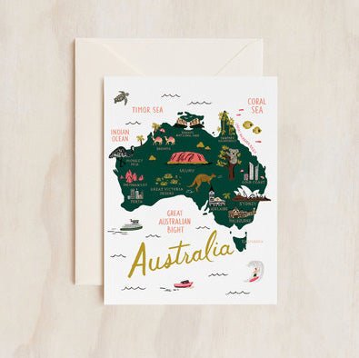 Rifle Paper Co Card - Map Of Australia - Happy Valley Rifle Paper Co. Card
