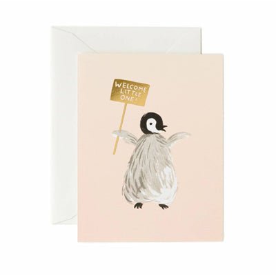 Rifle Paper Co Card - Welcome Little One (Penguin) - Happy Valley Rifle Paper Co. Card