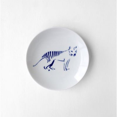 Skimming Stones Porcelain Mamezara Plate - Tasmanian Tiger - Happy Valley Skimming Stones Porcelain Plates