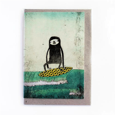 Surfing Sloth Card - Surfing Sloth - Happy Valley Surfing Sloth Card