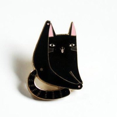 Surfing Sloth Pins - Black Cat - Happy Valley Surfing Sloth Pins