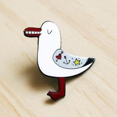 Surfing Sloth Pins - Seagull - Happy Valley Surfing Sloth Pins
